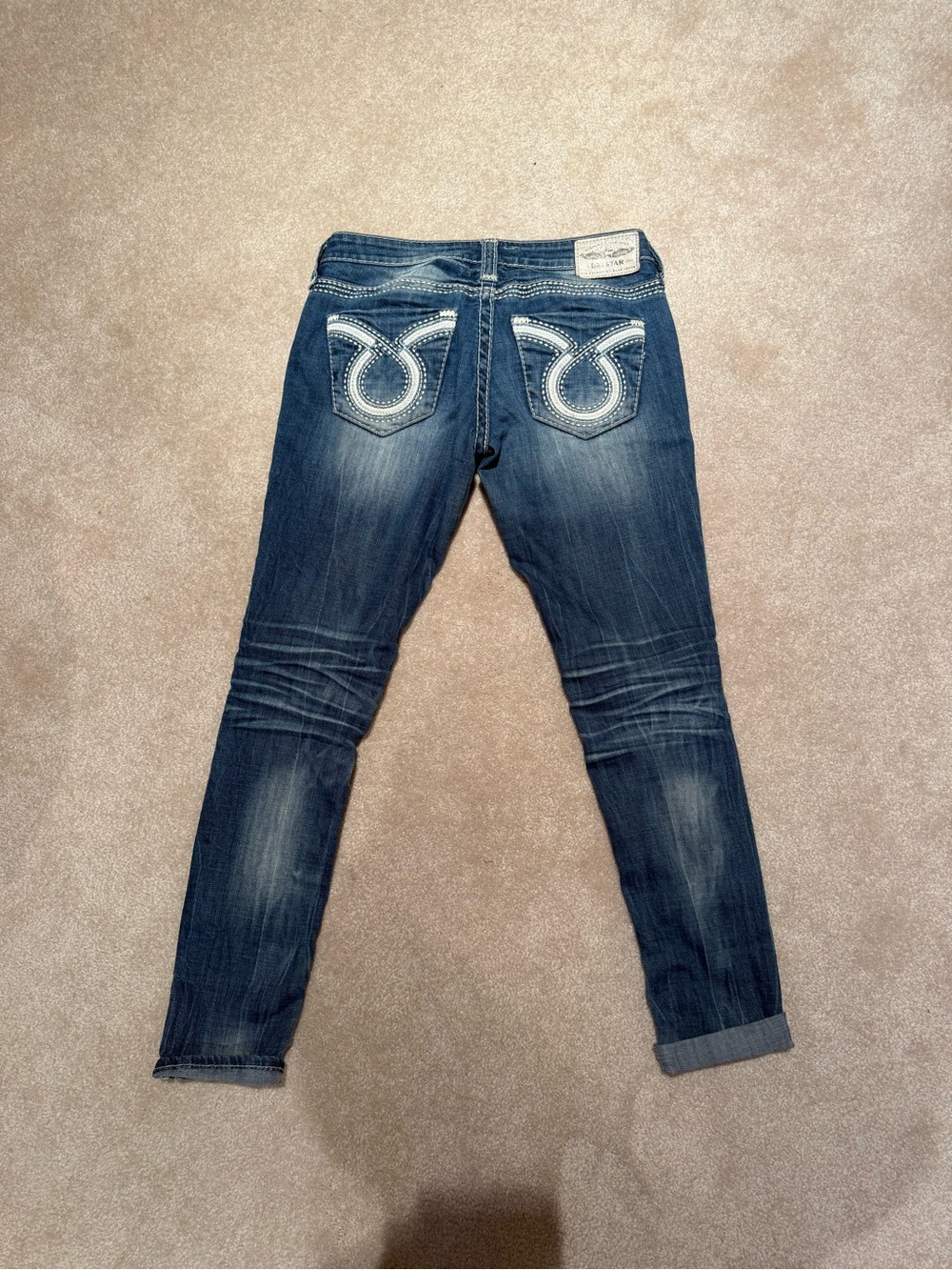 Big Star Dark Blue Skinny Jeans with Embroidered Back Pockets